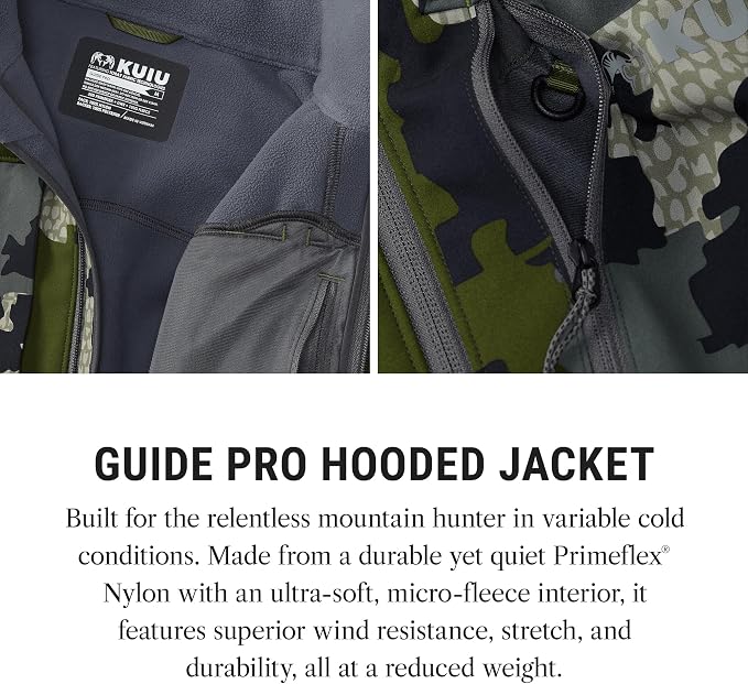 Hooded Soft Shell Hunting Jacket, Wind & Water Resistant